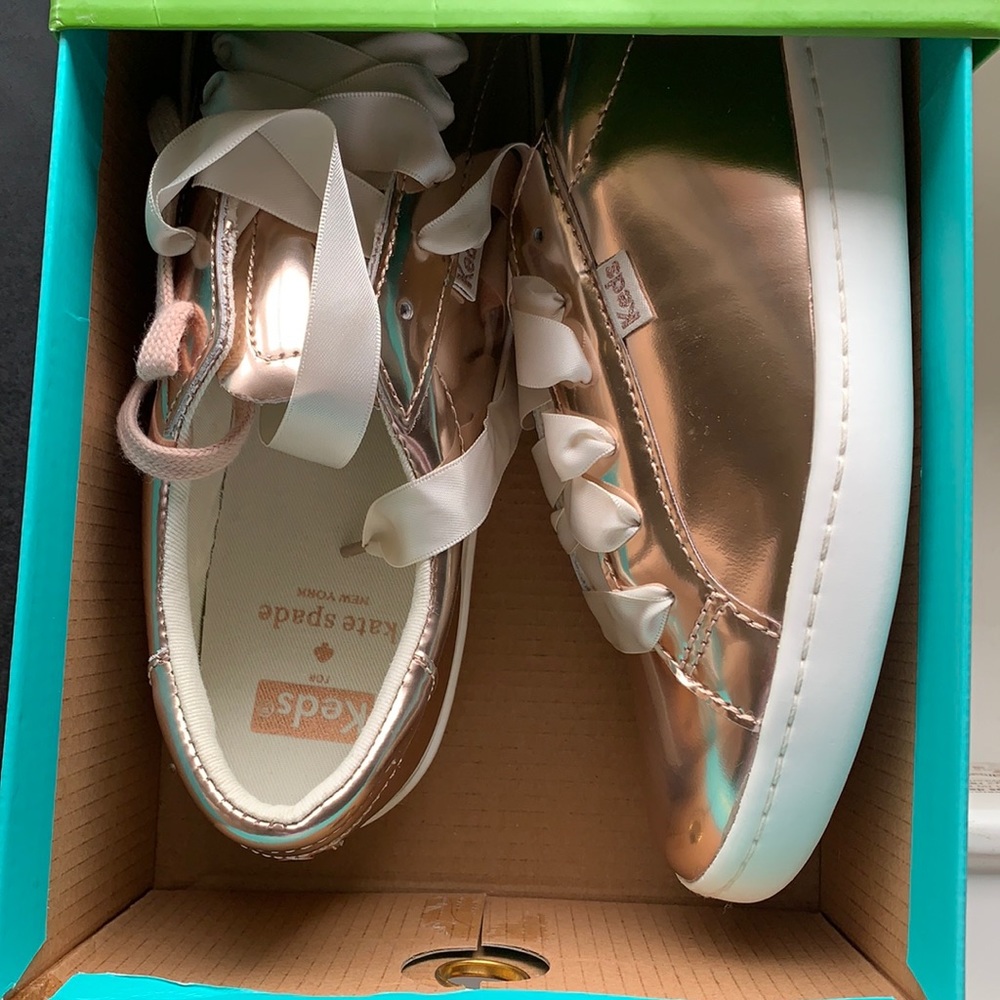 Keds X Kate Spade Size 8 Metallic Pink Sneakers